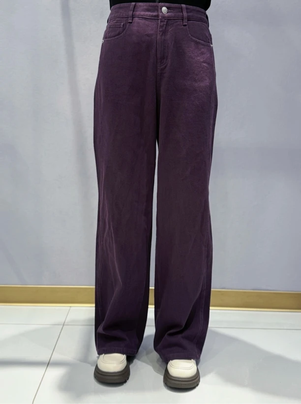 易缔媤加绒加厚牛仔裤