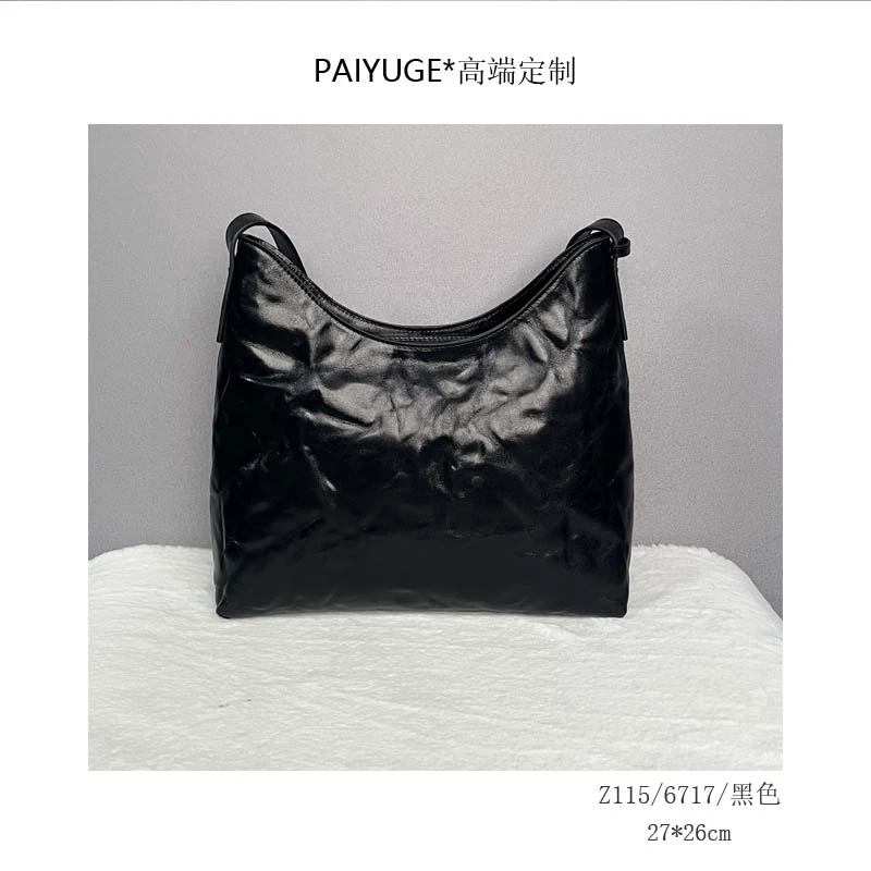 Z115/6717/黑色 高端订制手工蜡线女士单肩斜挎手提包1110孤品