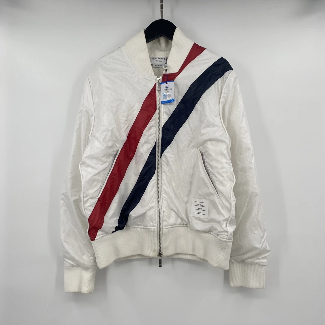95新 Thom Browne 彩条拉链夹克 2码