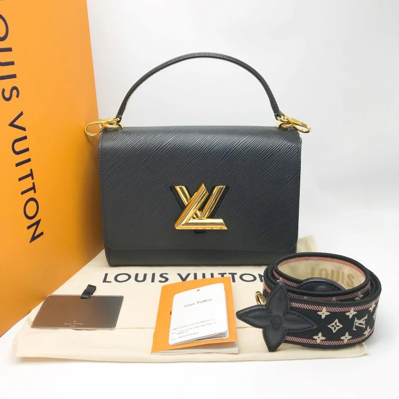 95新 LouisVuitton/路易威登 洋诚二手 LV黑金水波纹扭一扭 98新