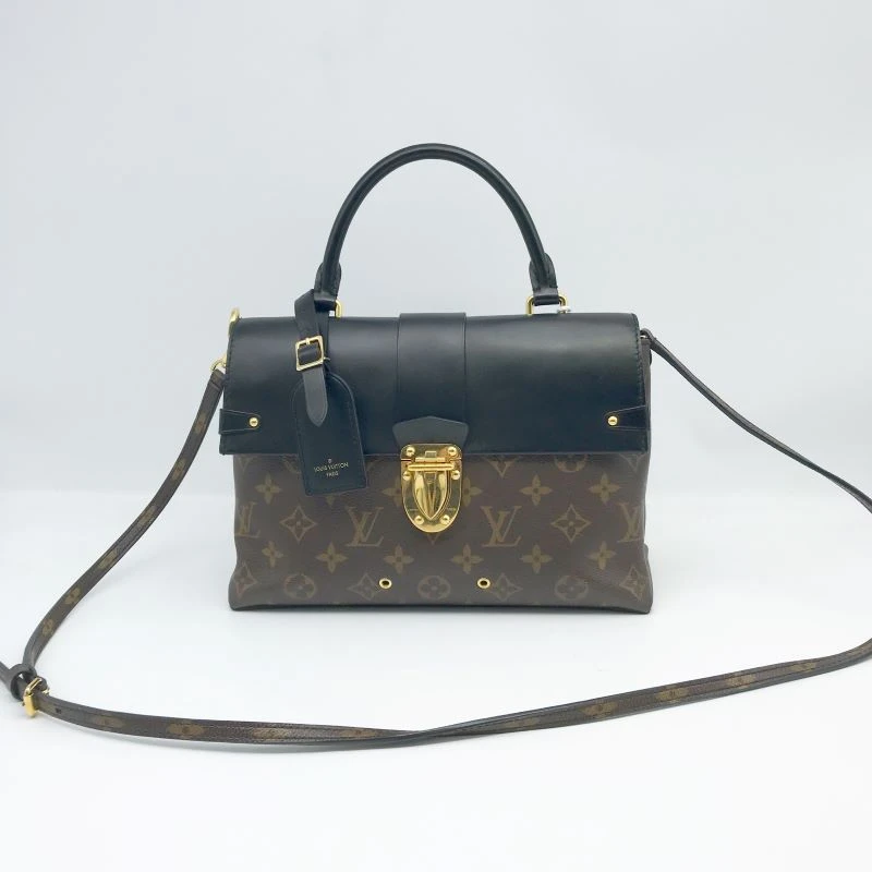 95新 LouisVuitton/路易威登 洋诚二手 LV老花拼黑斜挎包 95新