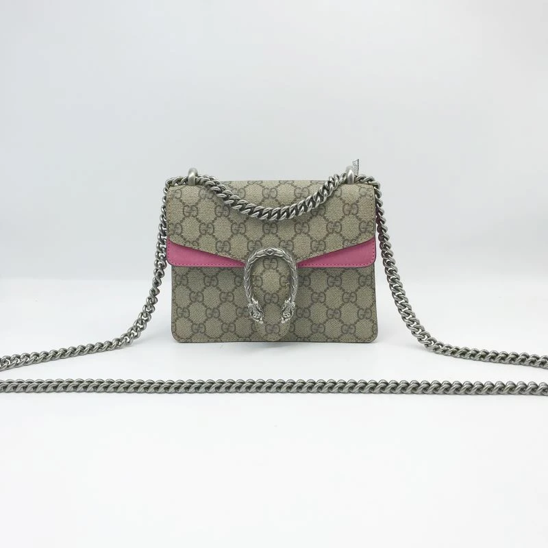 95新 GUCCI/古驰 洋诚二手 古驰老花拼粉酒神包 95新 公价19500