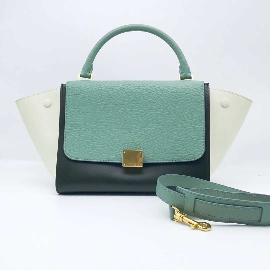 95新 Celine/思琳 洋诚二手 赛琳拼色秋千单肩包 95新 公价19800