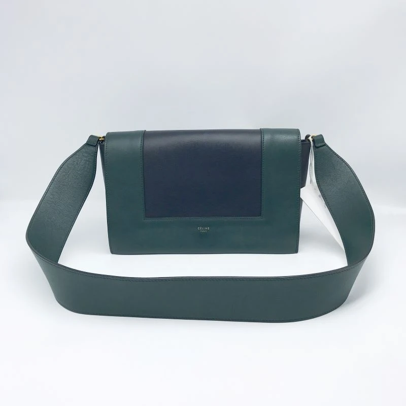 95新 Celine/思琳 洋诚二手 赛琳黑绿拼色单肩包 95新 公价19800