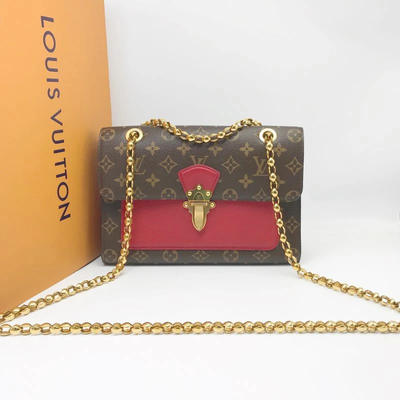 95新 LouisVuitton/路易威登 洋诚二手 LV老花拼红维多利亚单肩包