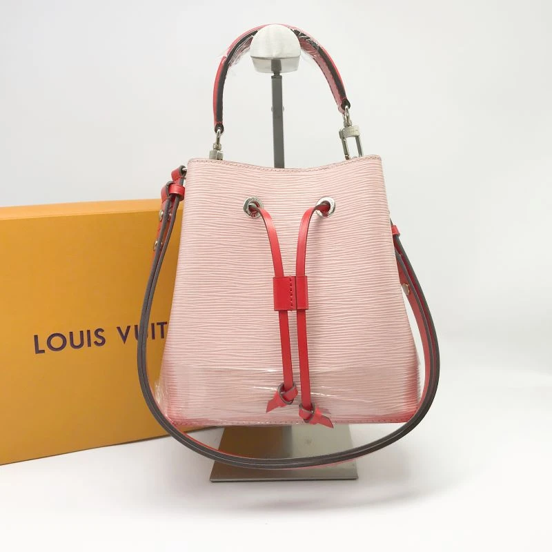95新 LouisVuitton/路易威登 洋诚二手 LV粉色水波纹水桶包 98新