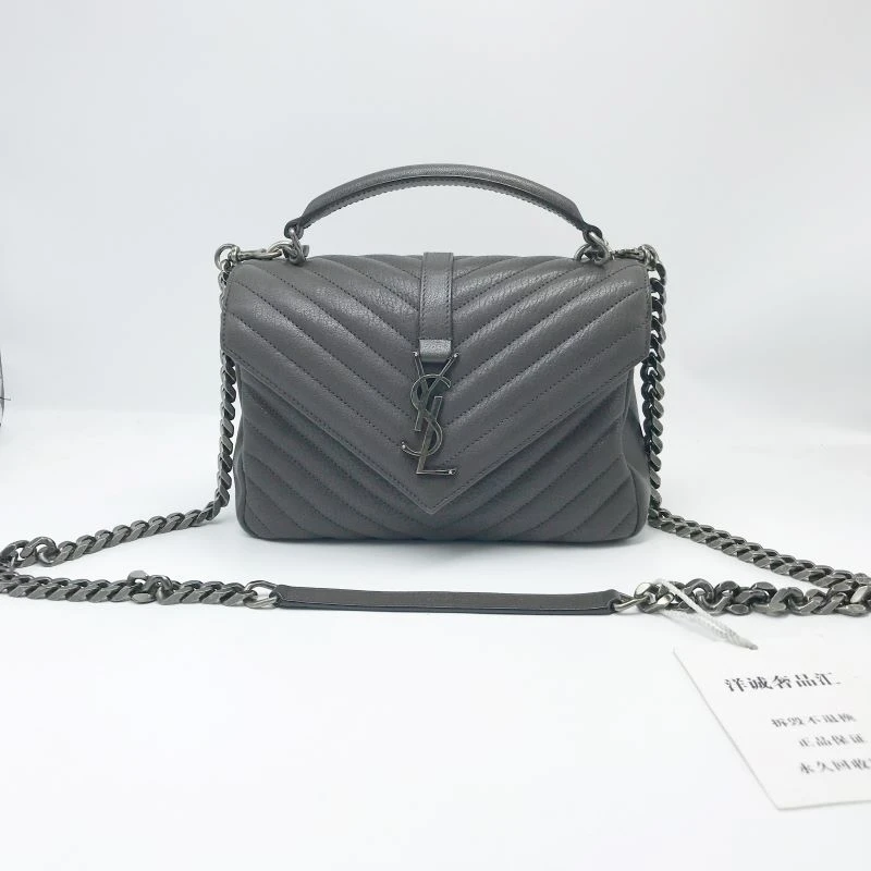 95新 YSL/圣罗兰 洋诚二手 圣罗兰灰色邮差 95新 公价20200