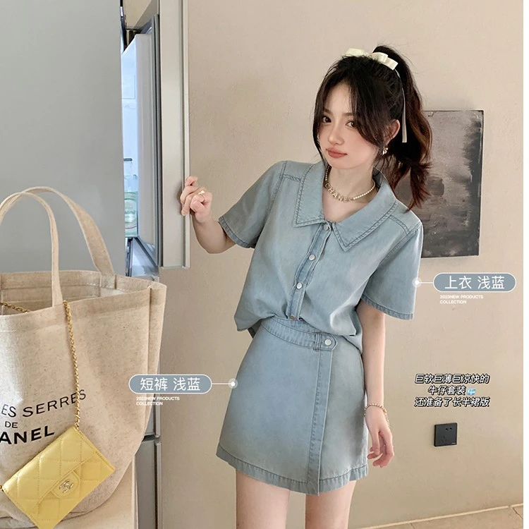 花栗鼠小姐 sweet 单拍夏日特调&牛仔套装 软薄不闷热3版甜妹