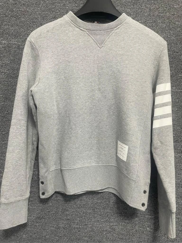 福利款 THOM BROWNE 条纹印花圆领长袖套头卫衣 95新 XXS码