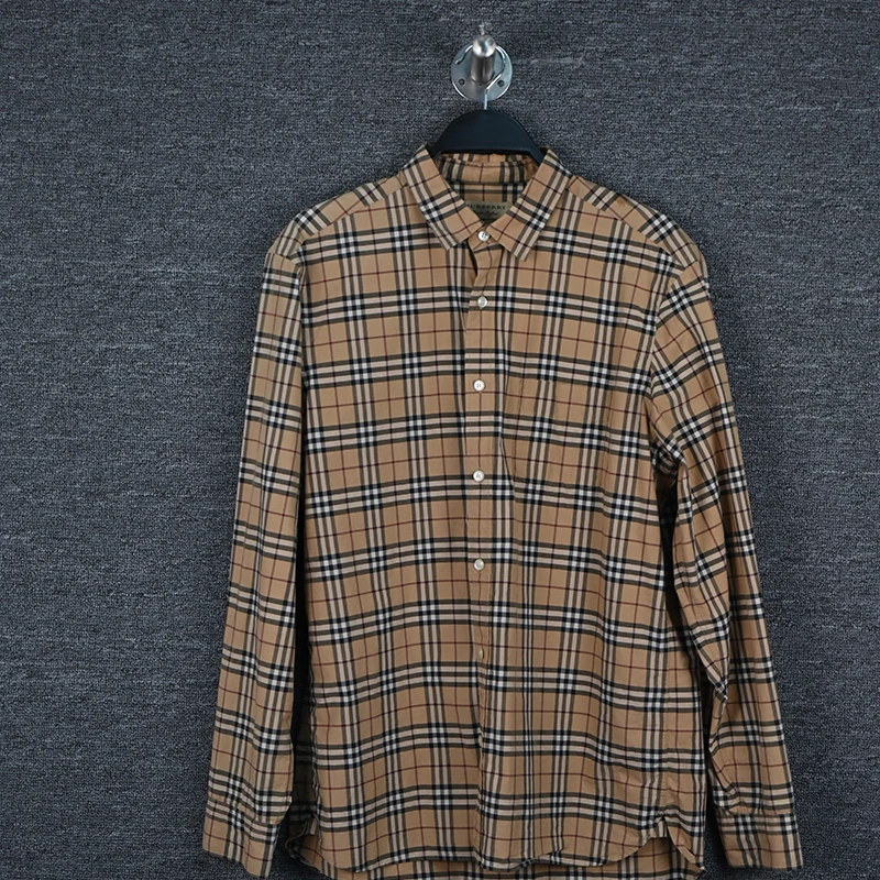Burberry博柏利复古格子格纹单排扣长袖衬衫 99新/XL码