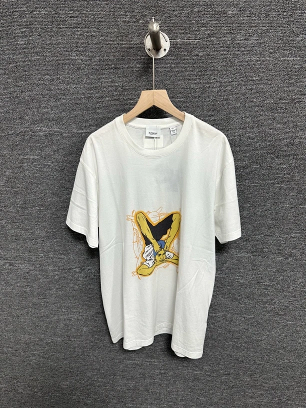 福利款 BURBERRY/博柏利 瑜伽图案印花白色短袖T恤/XXS/99新