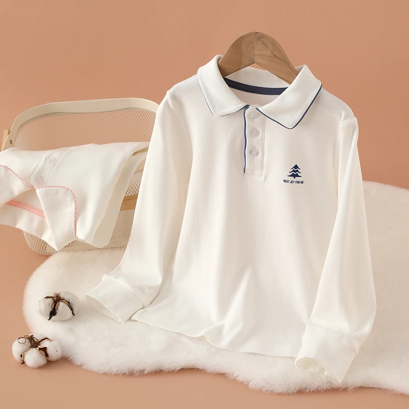早秋儿童长袖上衣翻领polo衫棉毛A类男女童宝宝打底衫T恤