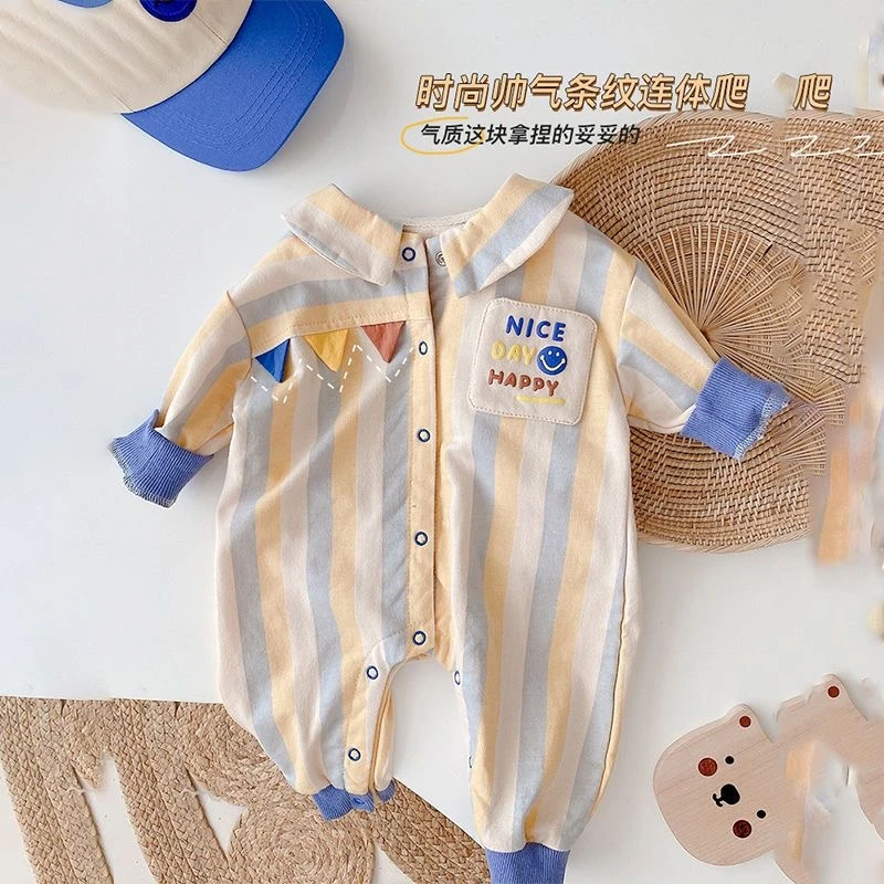 新生婴儿连体衣春秋男宝宝长袖秋装服装婴童服饰哈衣幼儿爬服外出