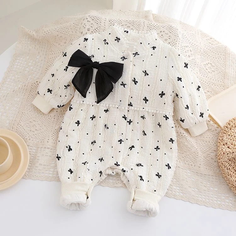 婴儿衣服双层春秋装连体衣宝宝超萌满月公主哈衣婴幼儿百天春季