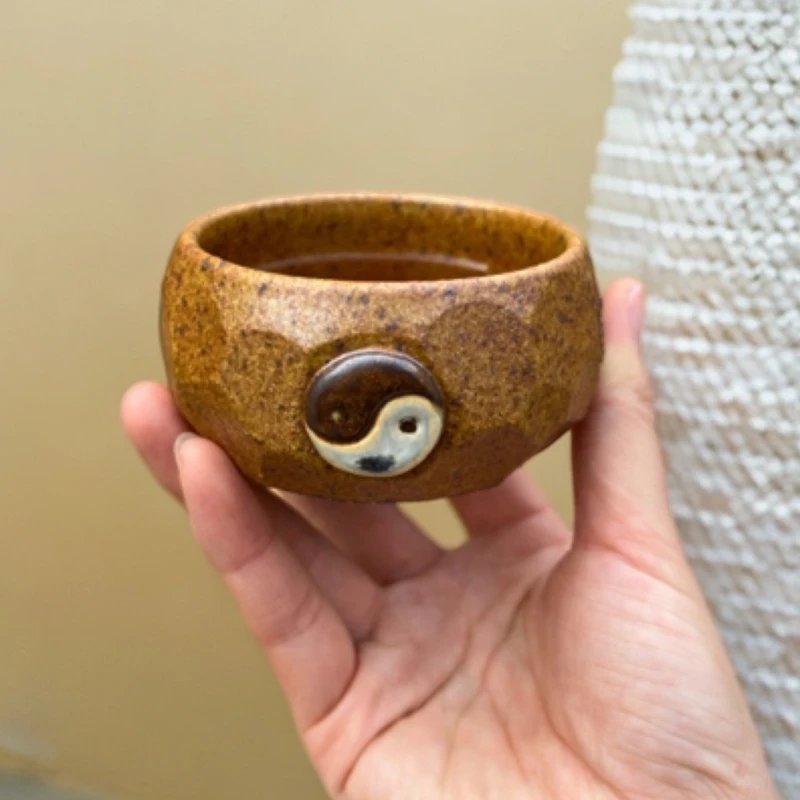 原谷烧纯手工拉坯太极八卦手抓宝瓶主人杯容量不等