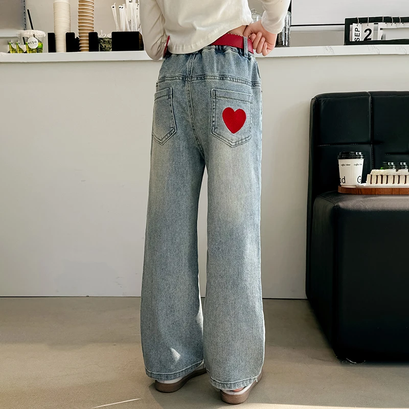 女童牛仔裤春装2024春季新款儿童时髦裤子女孩阔腿裤T3547603595