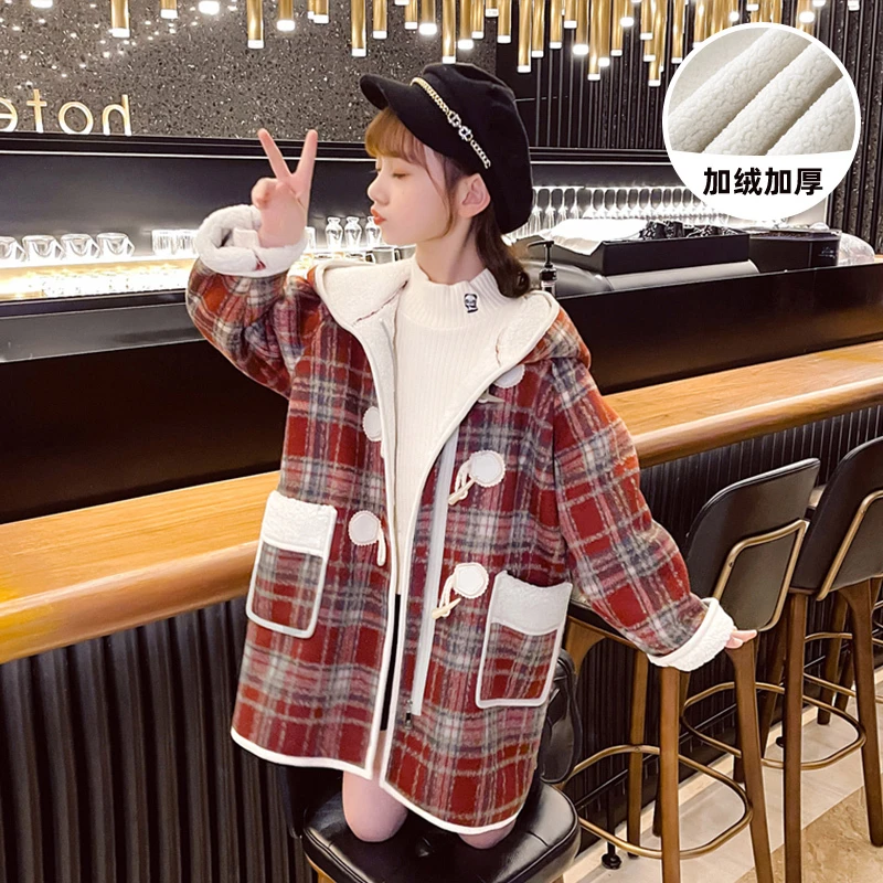 【铭佳童话】女童外套2023新款洋气儿童加绒加厚保暖上衣