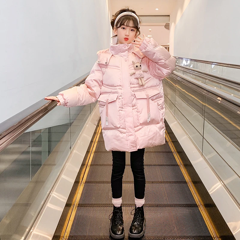 女孩棉服冬装2023冬季新款中长款保暖棉袄女大童棉衣T3574629389