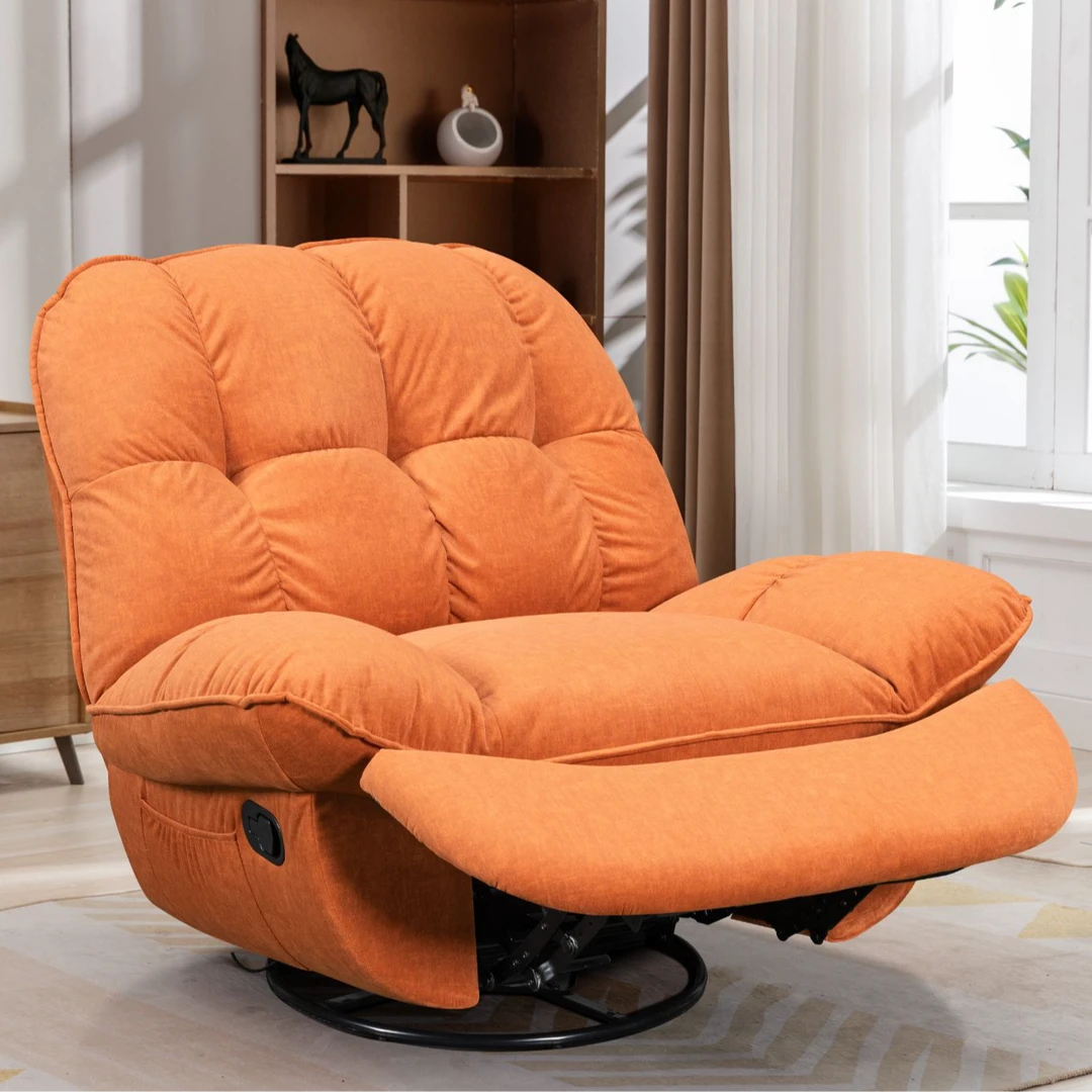 多功能单人沙发椅奶油可躺可睡客厅卧室摇摇椅头等太空懒人沙发舱