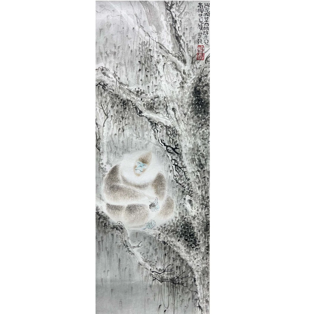 石荣强《候春》67.5cm*23cm