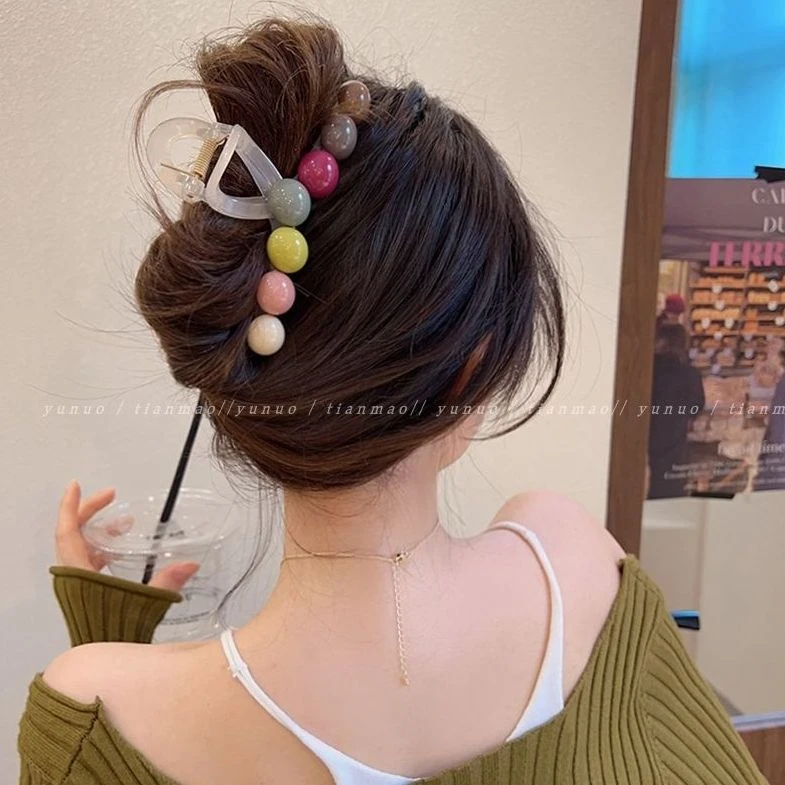 非金属亚克力发饰 可爱彩虹糖发夹女后脑勺气质2023新款抓网红ins