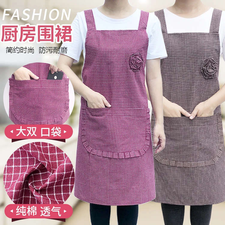 纯棉围裙厨房专用家用防油污女款爆款2023新款围腰男全棉布工作服