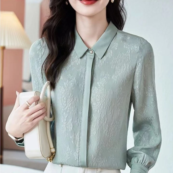 【颖池】高端气质通勤重磅真丝桑蚕丝衬衫