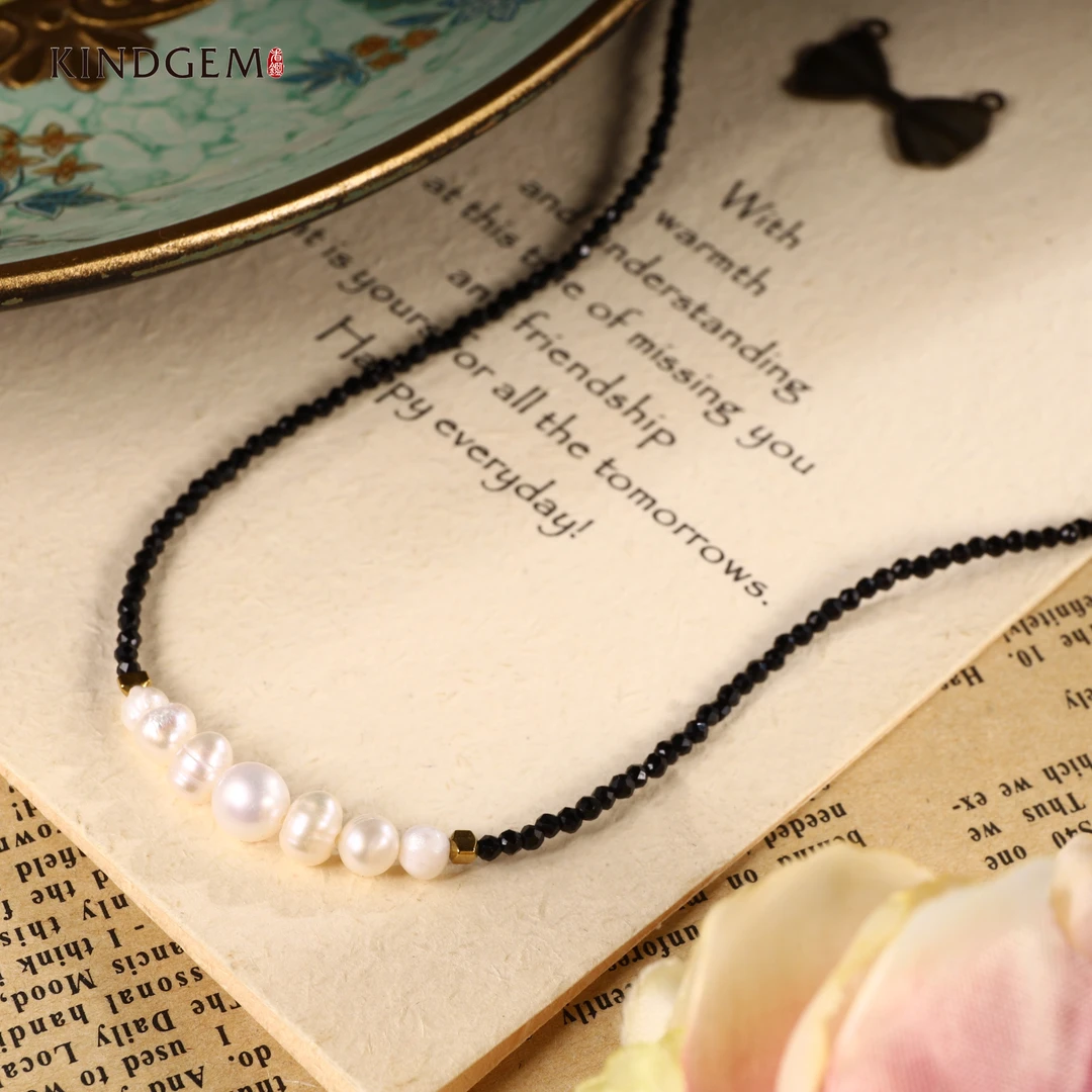 铜合金仿珍珠项链 黑色简约高级感百搭珠珠项链（40cm）C-29220