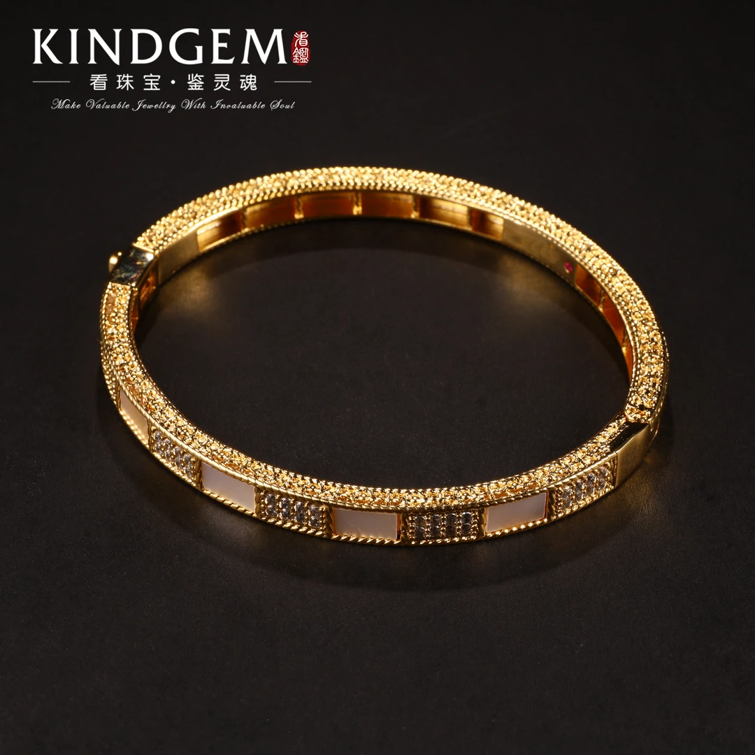铜合金合成锆石手镯 C-29762简约时尚个性精致百搭手镯（17cm）