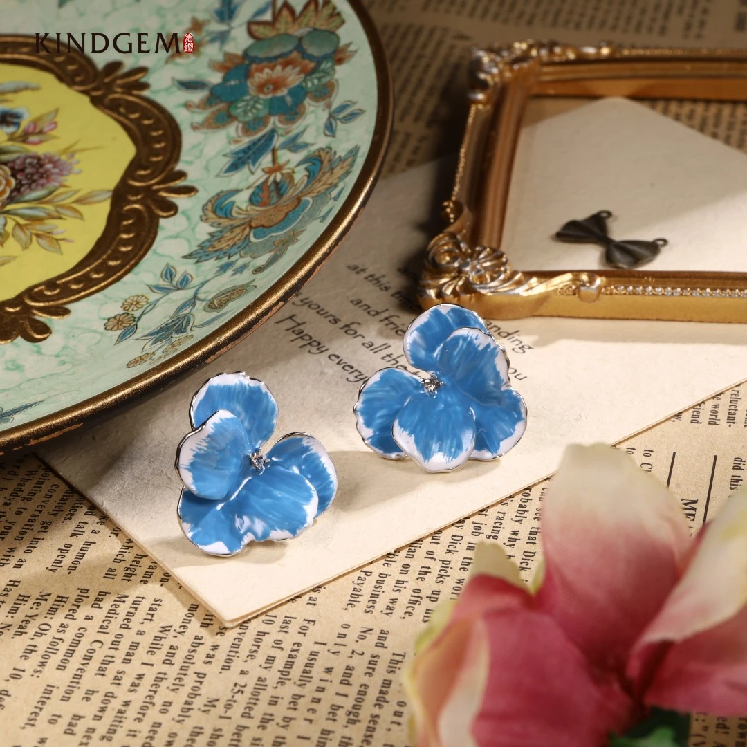 铜合金珐琅耳饰 AV159XIPC-28154精致小众个性简约时尚耳环