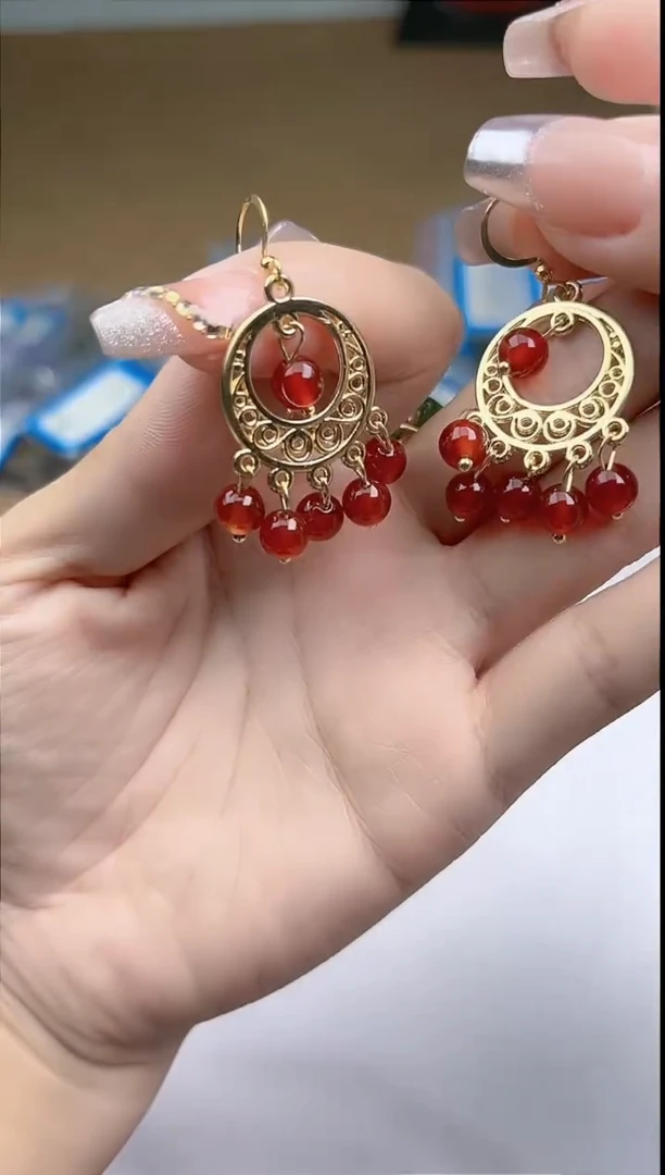 【闪购商品】南红玛瑙耳饰未镶嵌多样性发拍一发一