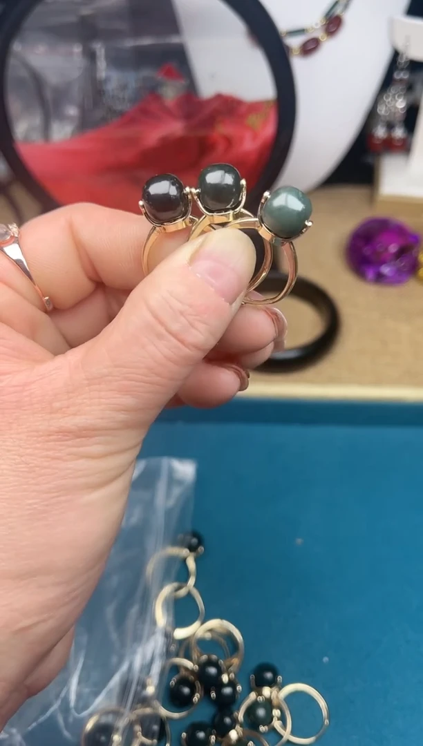 【闪购商品】和田玉(青玉)戒指合金多样性发拍一发一