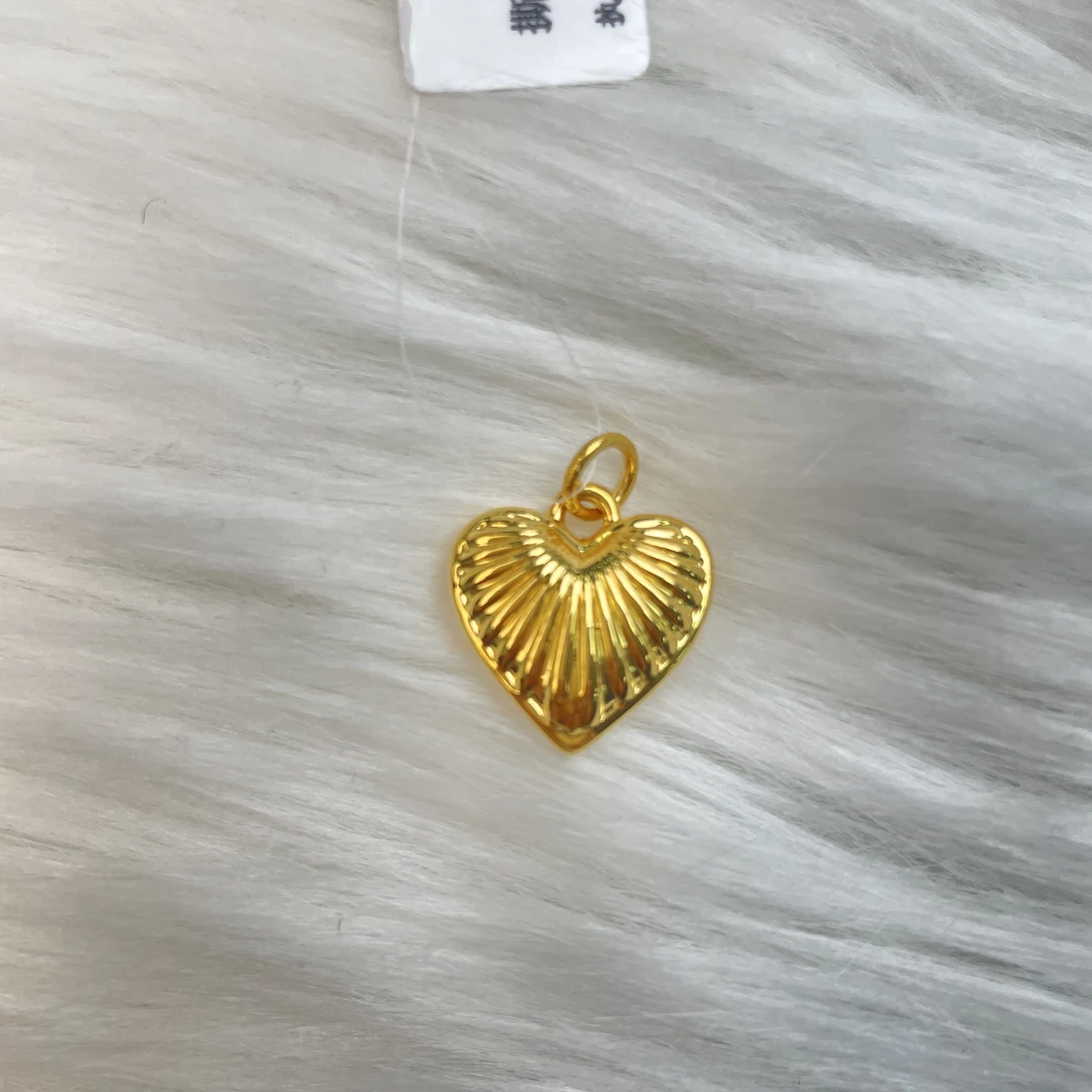 足金999拉丝爱心吊坠时尚 1.39#