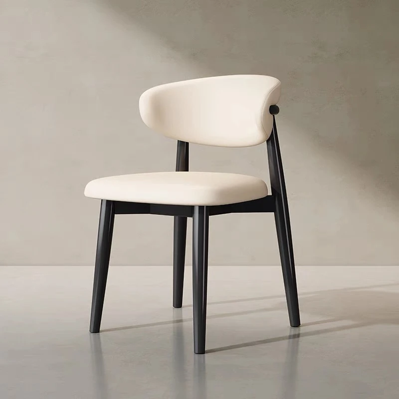 北欧餐椅实木家用现代简约书桌椅子岛台奶油风设计师靠背椅化妆椅