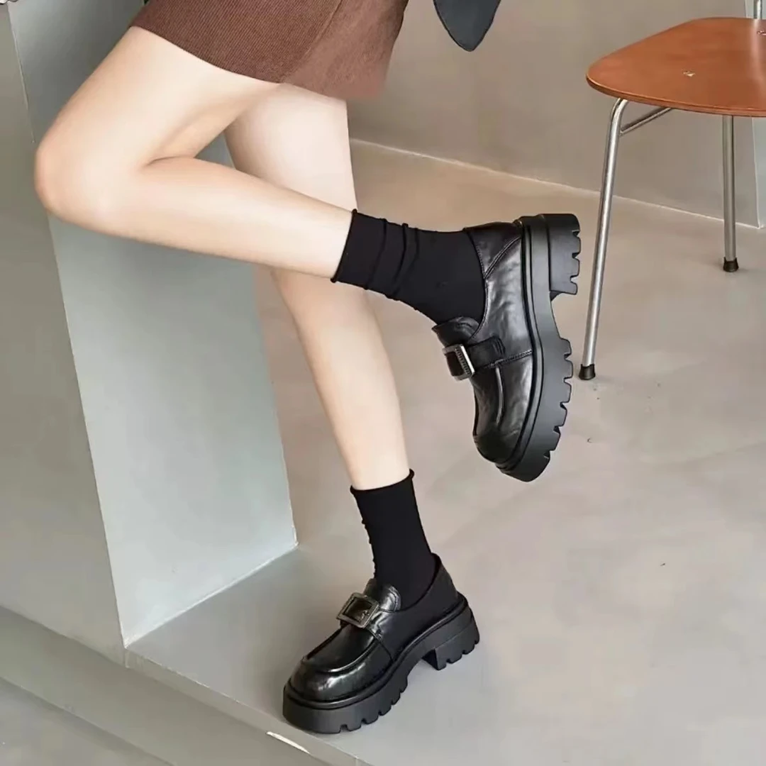 厚底增高小个子秋冬新款时尚百搭爆款乐福鞋6657(加绒)