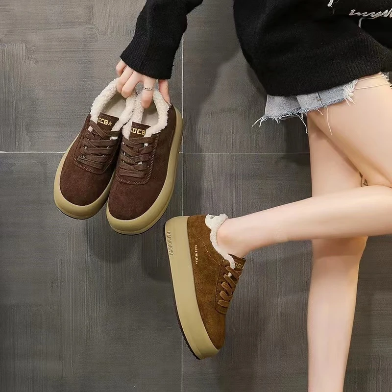 秋季新款百搭透气拼色厚底复古休闲运动德训鞋6801