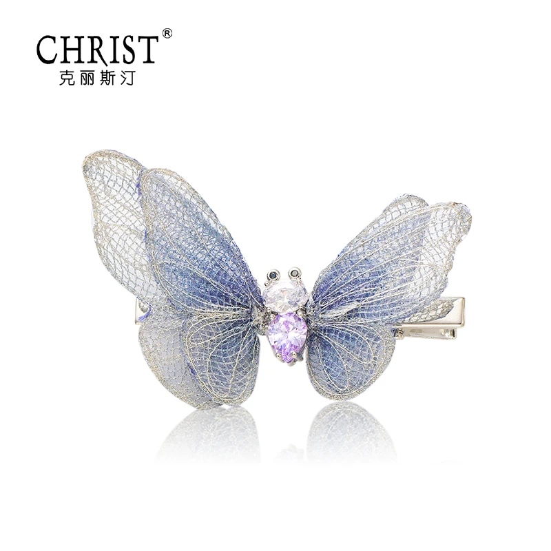 CHRIST/克丽斯汀 合金布艺发饰 创意高级感仙气蝴蝶甜美妈妈发夹