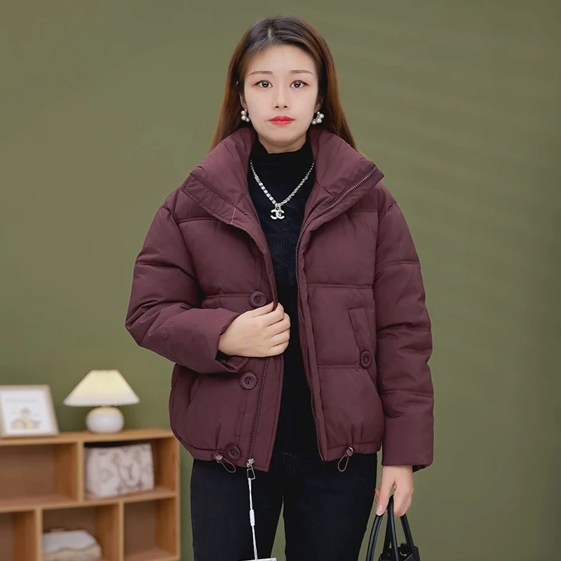 W161-1新品时尚上衣休闲短款棉衣棉服时尚外套显瘦时髦妈妈装