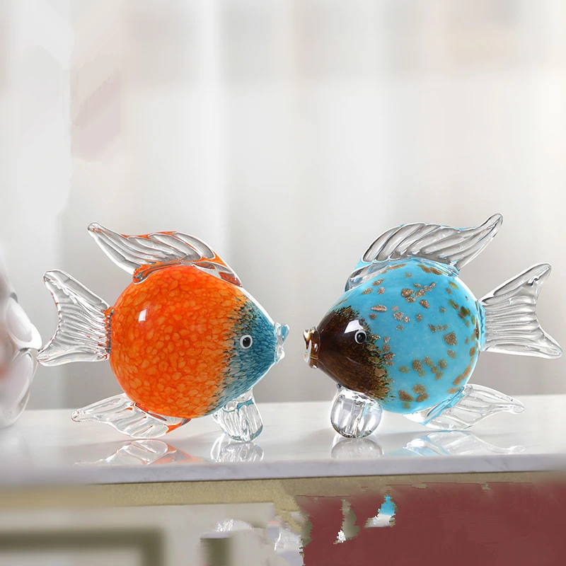 【宝格】简约个性摆件琉璃深海鱼工艺桌面装饰高档纯手工现代人造