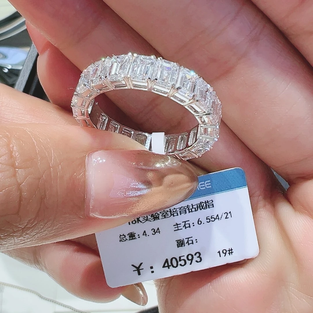 实验室培育钻石18K金镶嵌6.554ct19