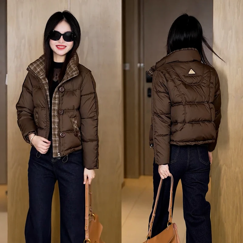 时尚棉衣立领小个子棉服女2025年冬季休闲显瘦洋气百搭保暖外套女