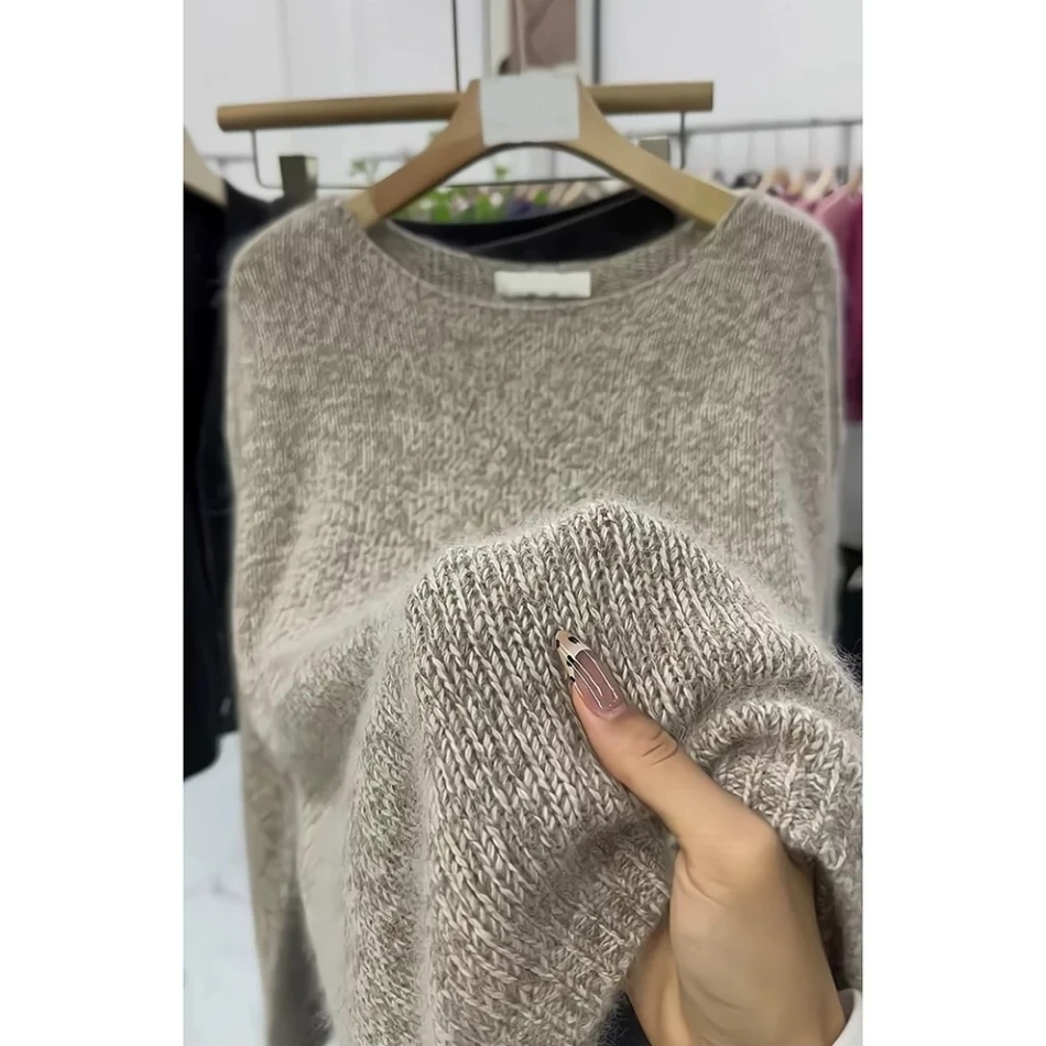 2133【一字领毛衣】秋季新款女士上衣韩版宽松落肩款时尚毛衣