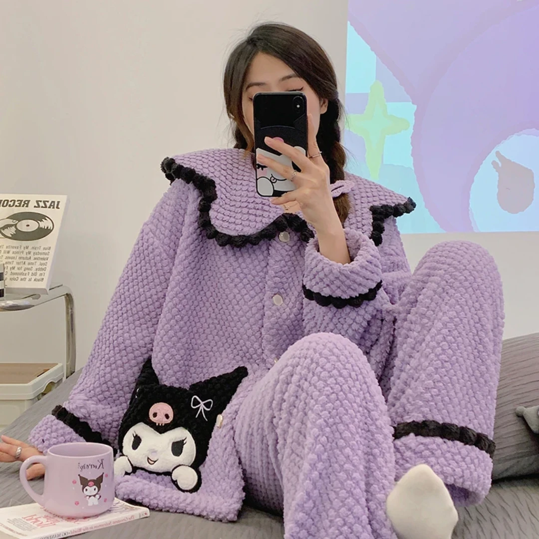 冬休闲时尚女士睡衣女套装