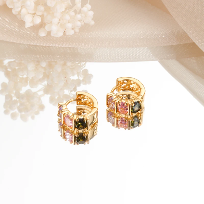 6090 彩锆耳钉个性时尚气质轻奢耳饰高级