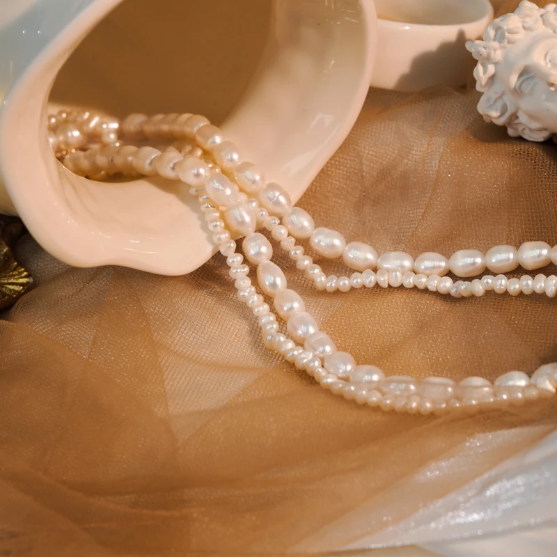 5165 双层淡水珍珠锁骨项链气质轻奢时尚百搭中古