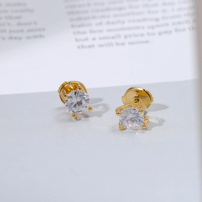 铜合金耳饰 7276  单钻耳钉个性时尚气质轻奢耳饰百搭