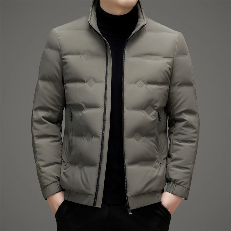 波司登秋冬季无帽立领羽绒服男装保暖鸭绒修身休闲简约男士羽绒外