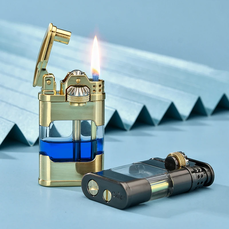 首领透明仓大容量纯铜煤油打火机