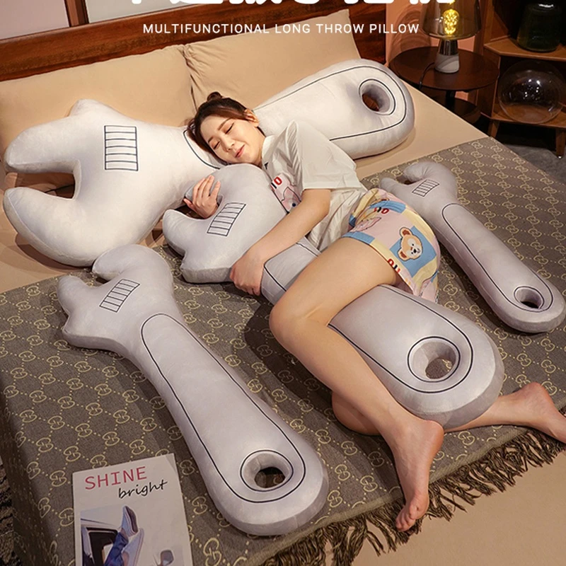 创意大扳手睡觉抱枕夹腿神器女生侧睡专用长条枕头卧室床头靠垫