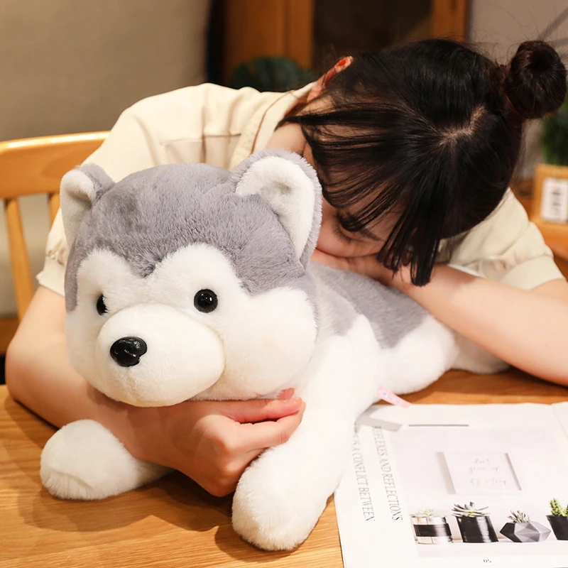可爱哈士奇毛绒玩具狗狗公仔玩偶床上陪睡觉抱枕女生专用儿童娃娃